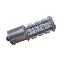 Červená LED SMD žárovka s paticí BA15S, jednopólová, 18ks supersvítivých SMD diod, 1ks 
