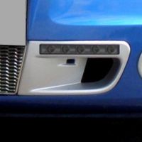 Boční sání s LED denními tmavými světly - ABS stříbrný matný 