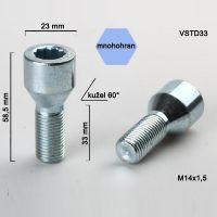 Kolový šroub M14x1,5x33, dosedací plocha kužel, s vnitřním mnohohranem 