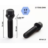 Kolový šroub M14x1,5x50, dosedací plocha kužel (černý) 