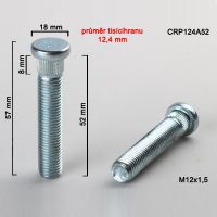 Kolový šteft M12x1,5x52, průměr tisícihranu 12,4 mm 