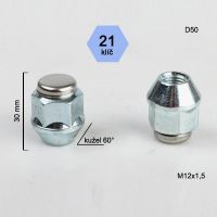 Matice M12x1,5 kužel (nerez víčko), klíč 21, výška 30 