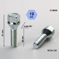 Šroub M12x1,25x36 kužel, klíč 19; výška 61  