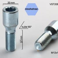 Šroub M12x1,25x37 kužel s vnitřním mnohohranem, průměr hlavy 20mm, výška 63  