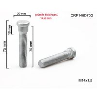 Šteft (svorník) M14x1,5x70 tisícihran průměr 14,6mm  